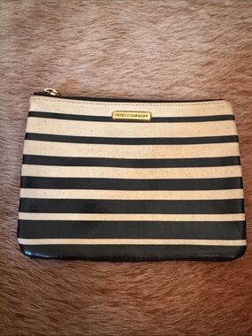 Rebecca Minkoff Black and Cream Striped Clutch